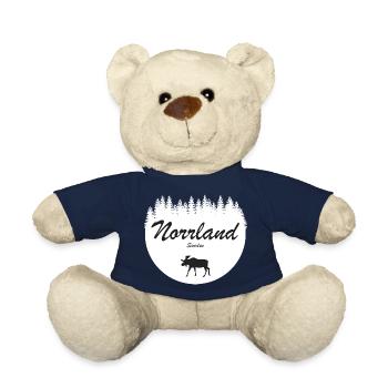 Norrland Sweden Region Holiday Moose Sticker - Teddy Bear - french navy - Front
