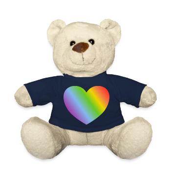Rainbow heart - Teddy Bear - french navy - Front