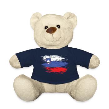 Drapeau de la Slovénie utilisé - Nounours - bleu marine - Devant