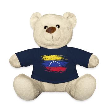 Drapeau du Venezuela utilisé - Nounours - bleu marine - Devant