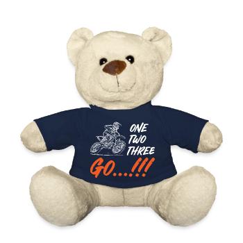 One Two Three Go Motocross - Teddy Bear - french navy - Front