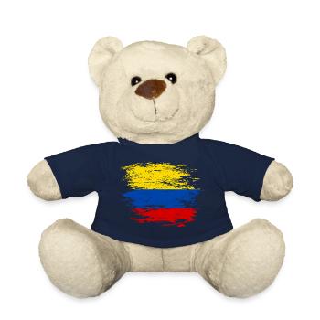 Drapeau de la Colombie utilisé - Nounours - bleu marine - Devant