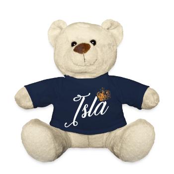 Isla Custom Name for Women Kids Toddlers - Isla - Teddy Bear - french navy - Front