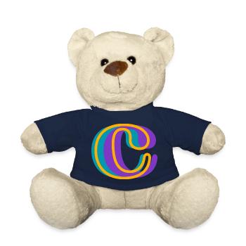 Letter c multicoloured - original gift idea - Teddy Bear - french navy - Front