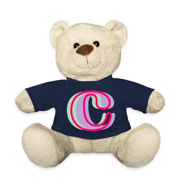 Letter c multicoloured - original gift idea - Teddy Bear - french navy - Front