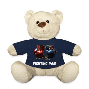 Fighting Pair Boxing Lovers - Teddy Bear - french navy - Front
