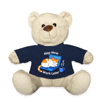 Nap Now Work Later - Teddy Bear - french navy - Front