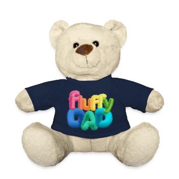 Fluffy Dad – Colorful, Fluffy Typography - Teddy Bear - french navy - Front