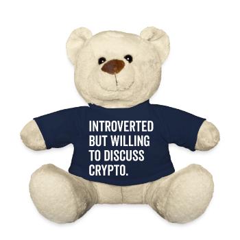 Introverted But Willing to Discuss Crypto - Teddy Bear - french navy - Front