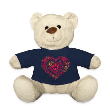 Blumenherz in Pink – Verspielt & Liebevoll - Teddy - French Navy - Vorne