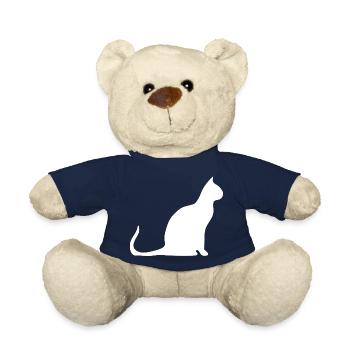 Katze Silhouette Minimal Design Cat Lover - Teddy Bear - french navy - Front