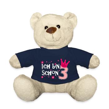 Ich bin schon 3 drei Jahre alt Prinzessin - Teddy - French Navy - Vorne