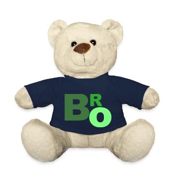 Bro Lettering Saying Shirt Slang - Teddy Bear - french navy - Front