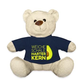 Weiche Schale harter Kern lustiger witziger Spruch - Teddy - French Navy - Vorne