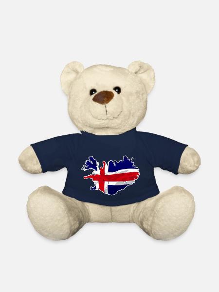 Iceland Flag Map - Teddy - French Navy