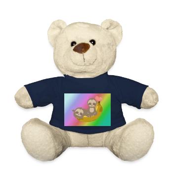 Paresseux effrayants. Boîte à lunch, sous-verres, autocollants - Nounours - bleu marine - Devant