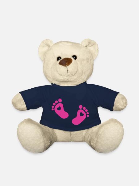 Pieds de bébé Pied de bébé rose - Nounours - bleu marine