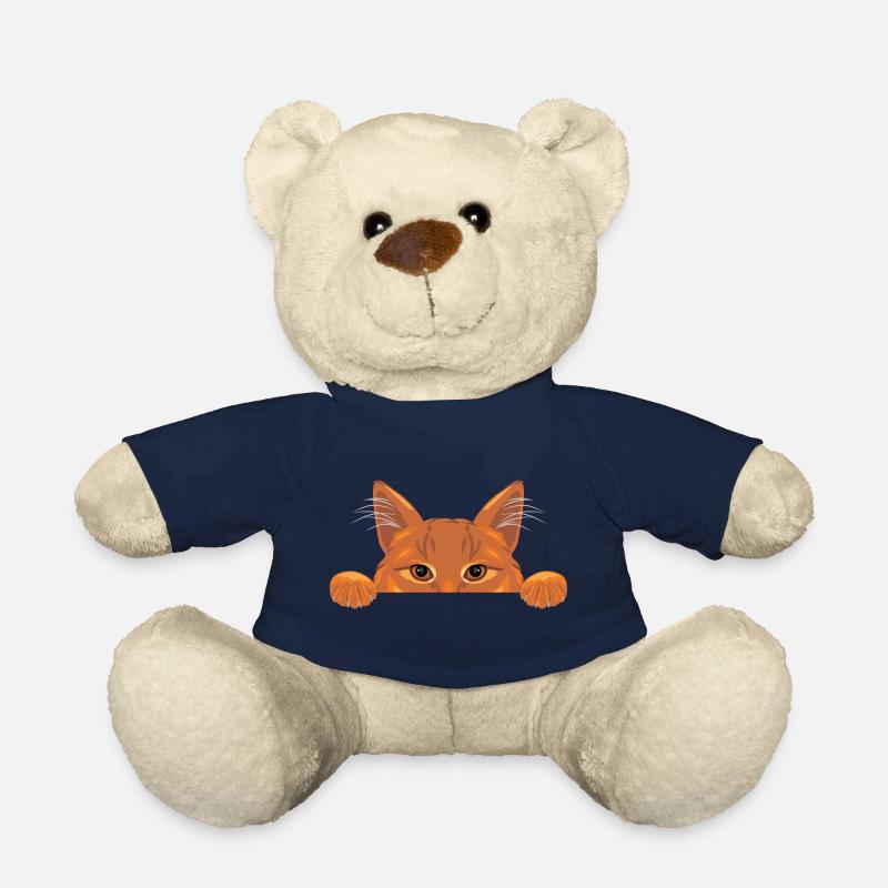 Peeking ginger cat - Teddy Bear - french navy