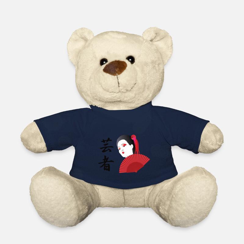 Geisha mit Kaligraphie wird Geisha und Handfan - Teddy - French Navy