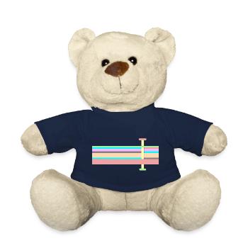 Abstrakte soft ton Landschaft - Teddy Bear - french navy - Front