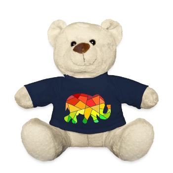 Elephant colorful geometric figures - Teddy Bear - french navy - Front