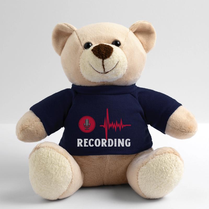 Recording. Cool Microphone Recording Studio Teddy Bear