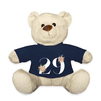 29th Anniversary Flowers (Gift of 29 years) - Teddy Bear - french navy - Front