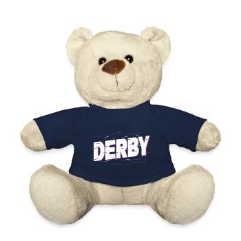 Derby England UK City Font Home Love - Teddy Bear - french navy - Front