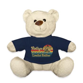 Vintage Born 1973 Joystick Retro - Teddy Bear - french navy - Front