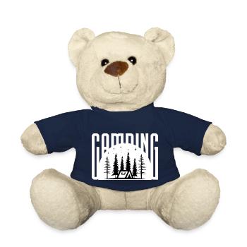 Camping Tent Night Forest - Teddy Bear - french navy - Front