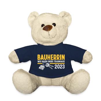 Bauherrin 2023 Hausbau Eigenheim Bauleiterin - Teddy - French Navy - Vorne