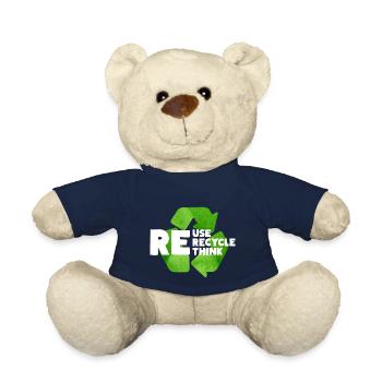 Réutiliser Recycler Repenser Durabilité Environnement Climat - Nounours - bleu marine - Devant