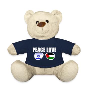 Peace and love for israel free palestine - Nounours - bleu marine - Devant