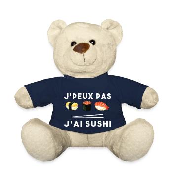Je Peux Pas J ai Sushi - Nounours - bleu marine - Devant