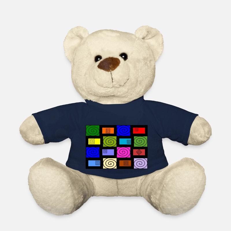 Grafisches Muster Farbwirbel - Teddy - French Navy