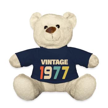 1977 Vintage Retro Classic 1977 - Teddy Bear - french navy - Front