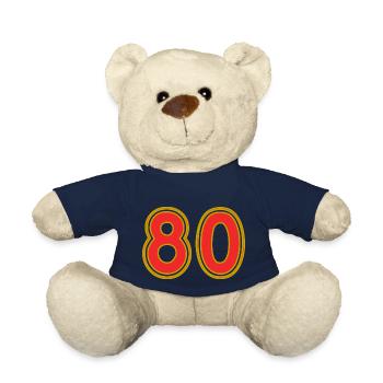 80. 80 YEARS. 80th ANNIVERSARY. 80 YEARS ANNIVERSARY. - Teddy Bear - french navy - Front