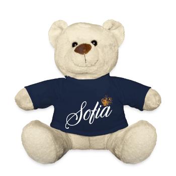 Sofia Custom Name for Women Kids Toddlers - Sofia - Teddy Bear - french navy - Front