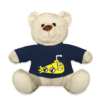 Lustiges U-Boot mit Gesicht Lächelt Comic Cartoon - Teddy - French Navy - Vorne