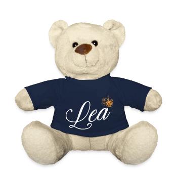 Lea Name for Women Kids Toddlers - Lea Custom Name - Teddy Bear - french navy - Front
