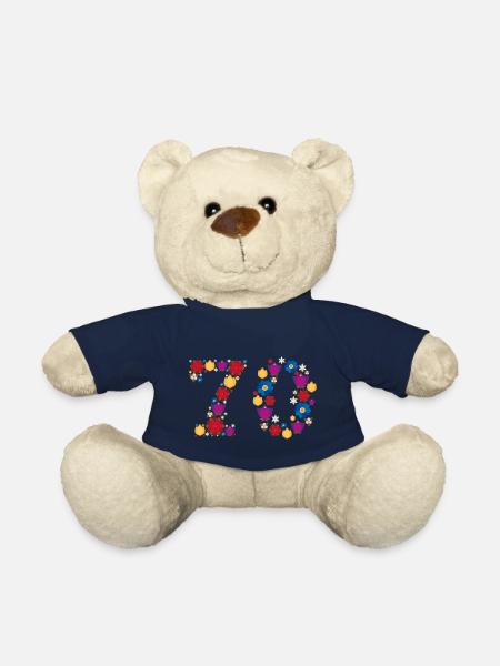 Fleurs 70 - Nounours - bleu marine