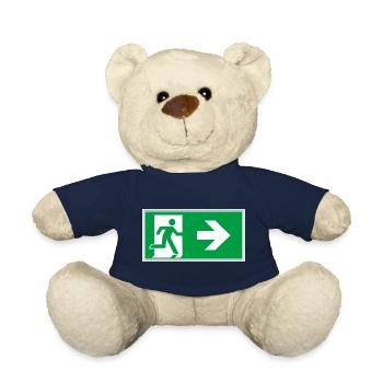 rettungsweg aufkleber schild notausgang rechts go - Teddy - French Navy - Vorne