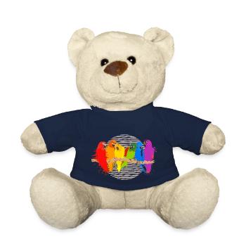 Colorful Parrot Group - Color blobs on the circle - Teddy Bear - french navy - Front