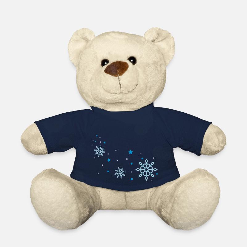 snow flakes - Teddy Bear - french navy
