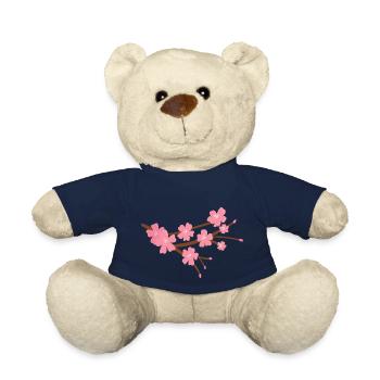Japanese Cherry Blossom - Teddy Bear - french navy - Front