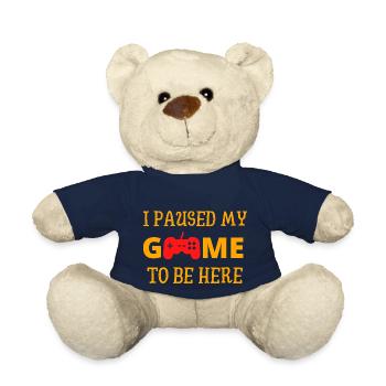 I paused my game to be here - Teddy Bear - french navy - Front