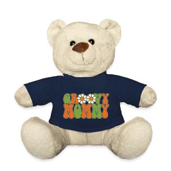 Retro Groovy Mommy Matching Family Baby Shower - Nounours - bleu marine - Devant