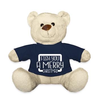 Dino Bike Moon Funny Birthday Present Idea - Teddy Bear - french navy - Front
