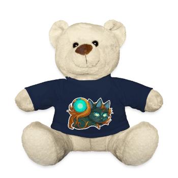 chat noir sorcier - felin chaton - Nounours - bleu marine - Devant