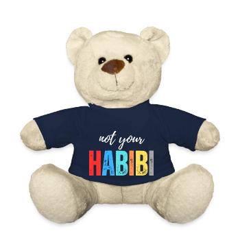 Not Your Habibi - Arabic Boyfriend Name - Teddy Bear - french navy - Front